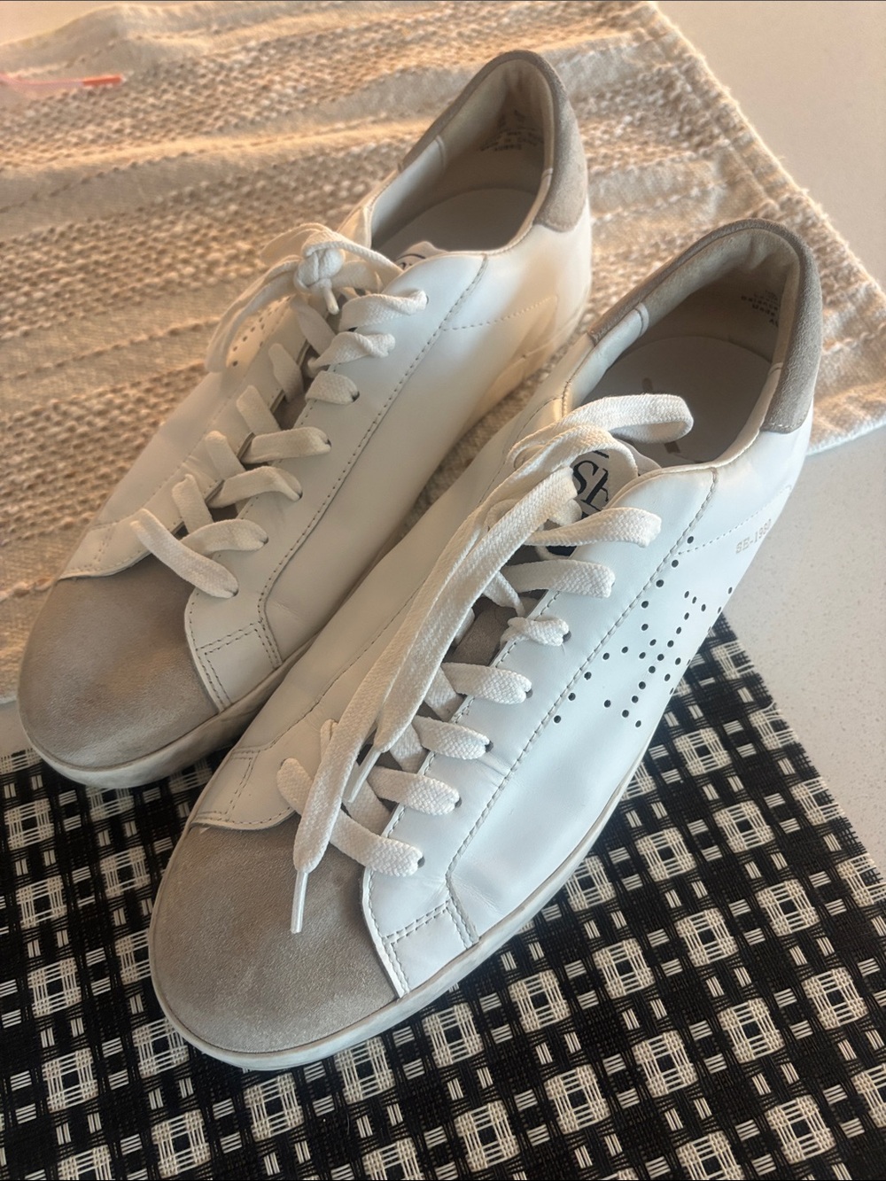 Sam Edelman White Sneakers with Light Gray Accents